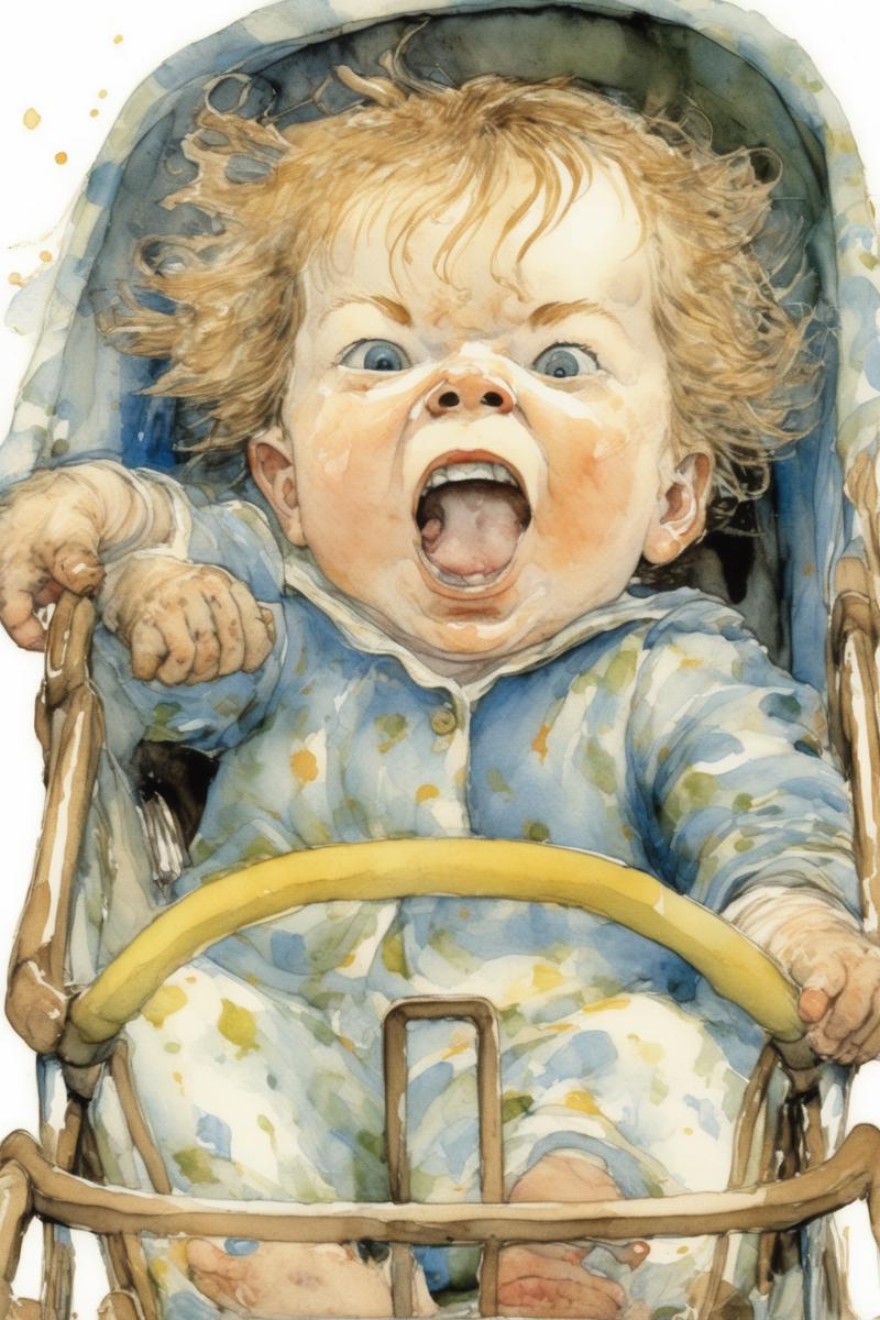 00210-1790421795-_lora_Randolph Caldecott Style_1_Randolph Caldecott Style - imagine a close-up shot of the baby in the pram. style of shirley hu.png